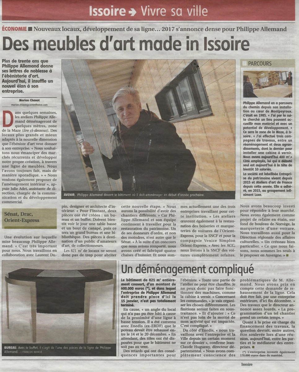 Des meubles d’art made in Issoire, La Montagne