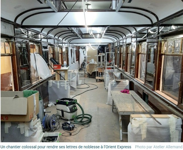 Voiture VSOE en cours de montage